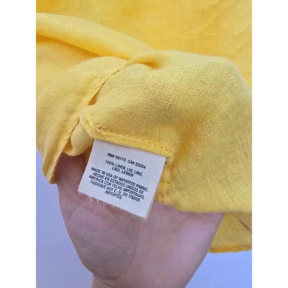 Anthropologie Maeve Linen Swing Tank Top Bright Yellow  Sleeveless Sunshine S - Picture 6 of 6